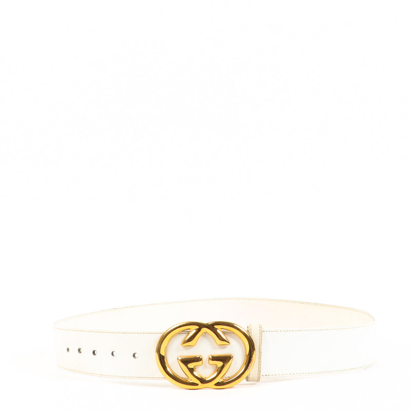 Gucci Vintage Witte Logoriem - maat 90