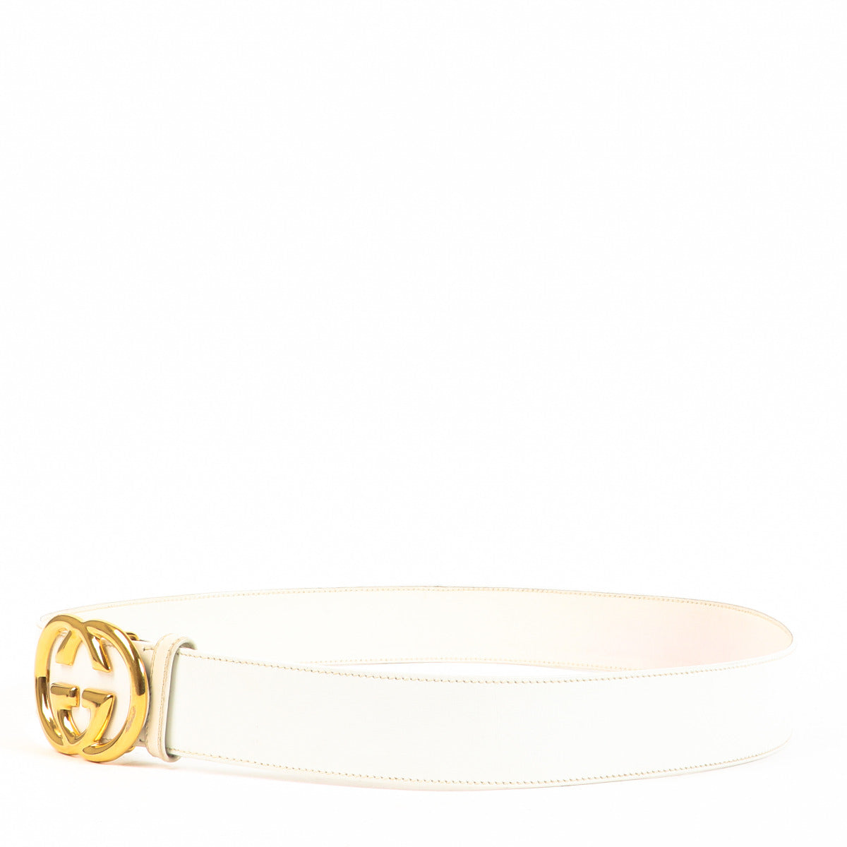 Gucci Vintage White Logo Belt - size 90