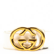 Gucci Vintage White Logo Belt - size 90