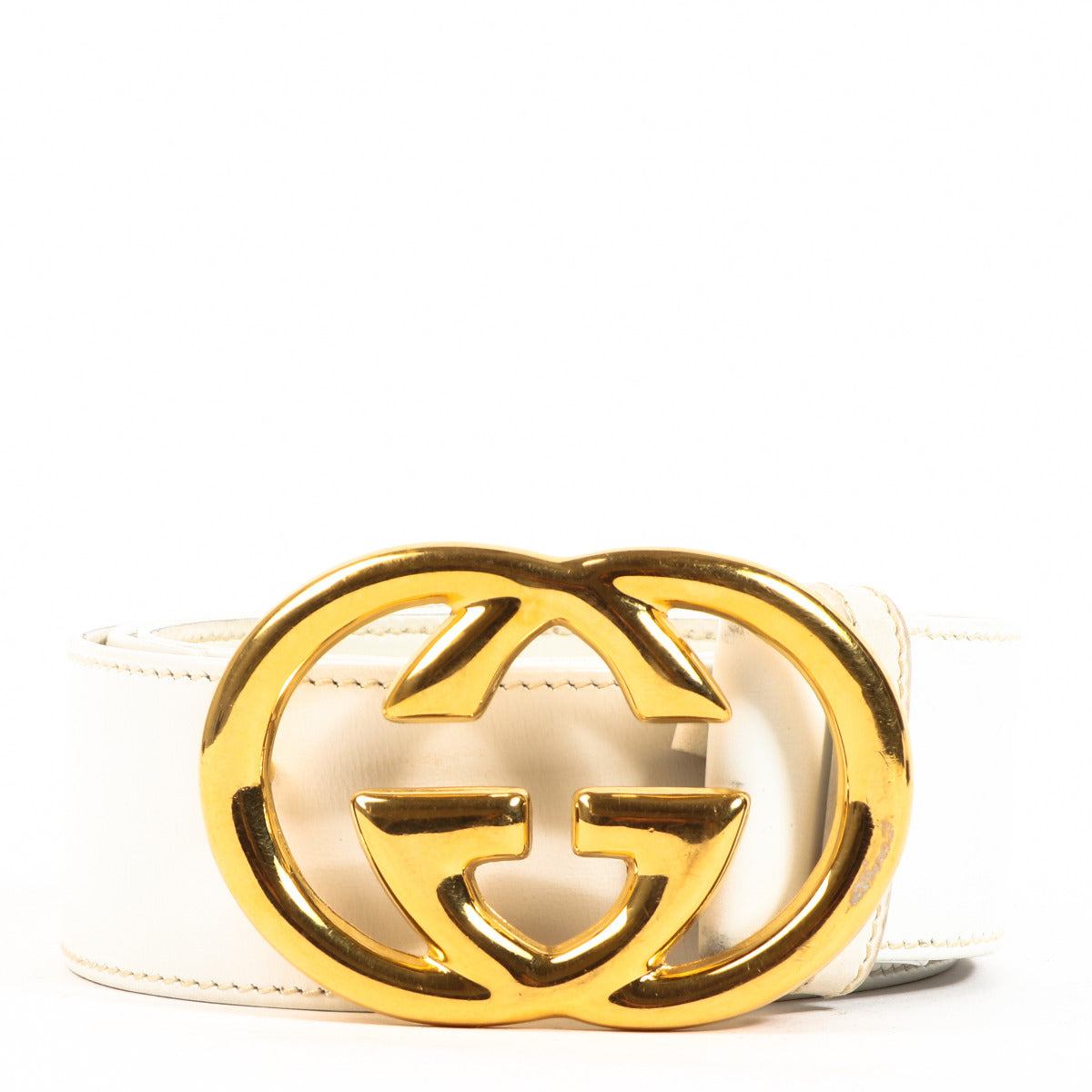 Gucci Vintage White Logo Belt - size 90