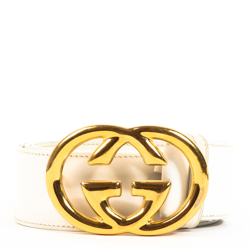 Gucci Vintage White Logo Belt - size 90
