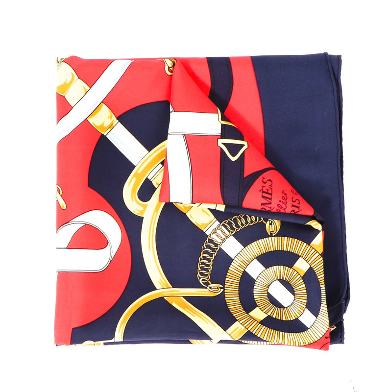 Hermès Blue Eperon d'Or Silk 90 Scarf