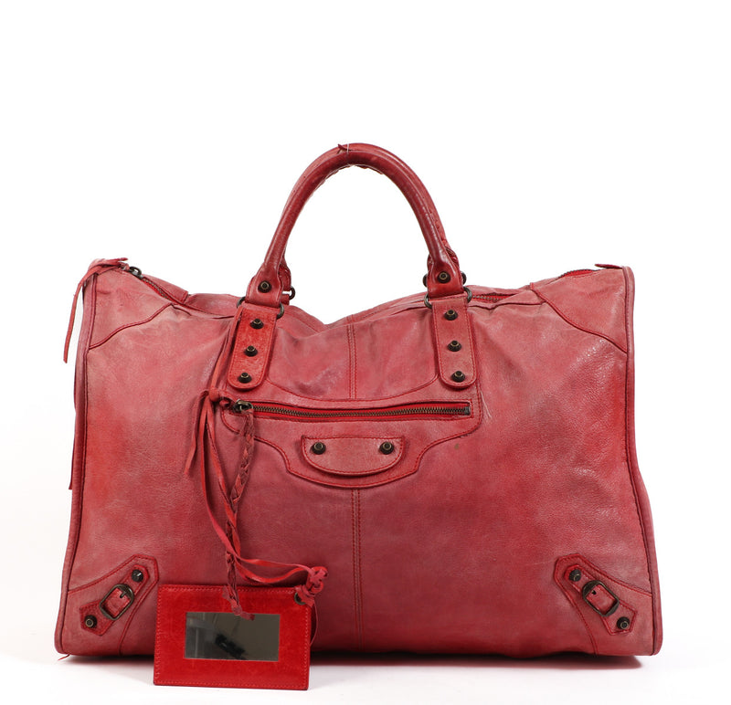 Balenciaga Rose Thulian Arena Leather Weekender Bag for the best price