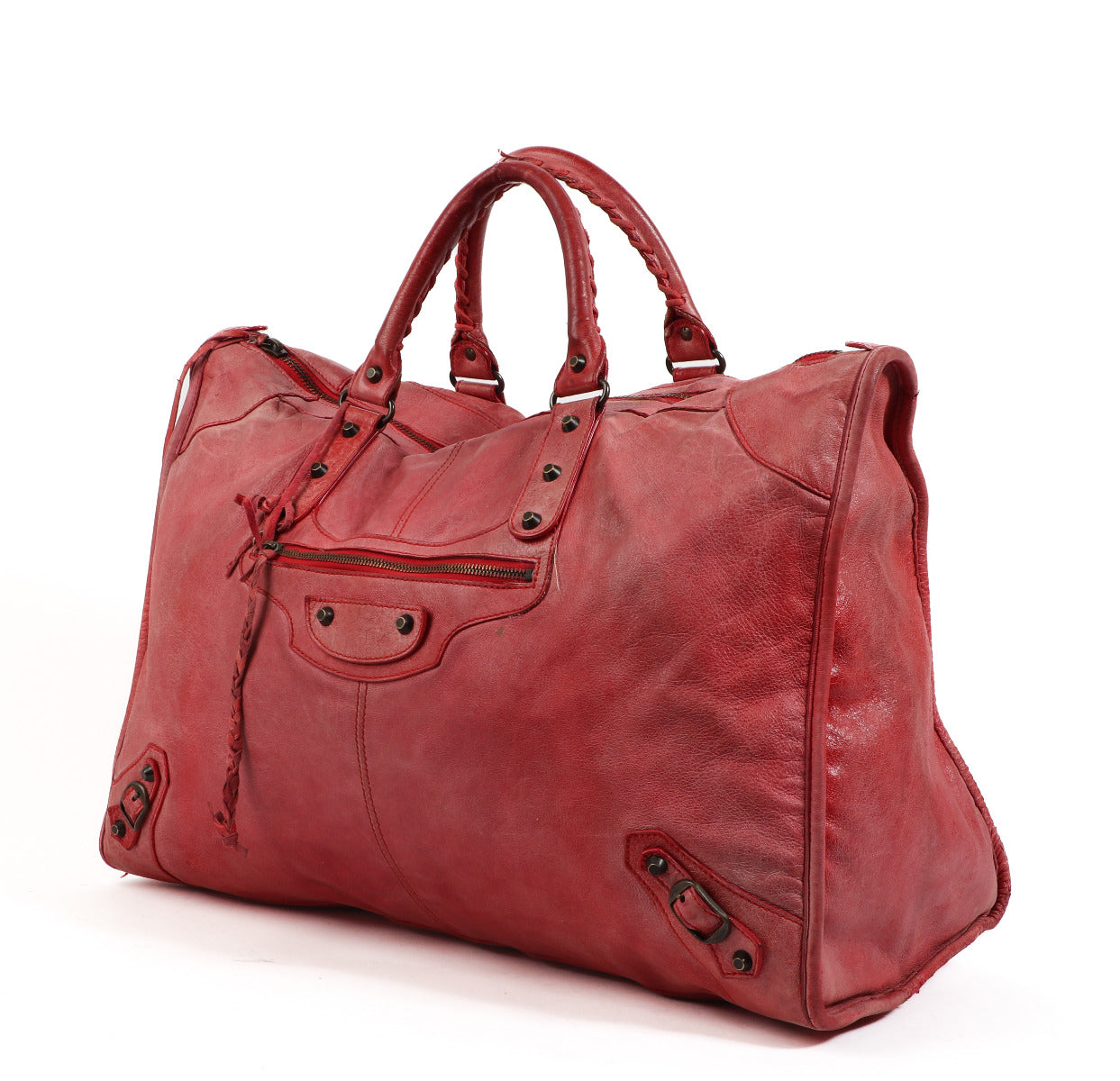 Are you looking for an authentic designer Balenciaga Rose Thulian Arena Leather Weekender Bag