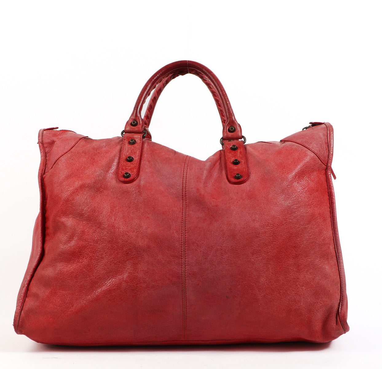 Are you looking for an authentic designer Balenciaga Rose Thulian Arena Leather Weekender Bag? We buy and sell your authentic designer bags online.