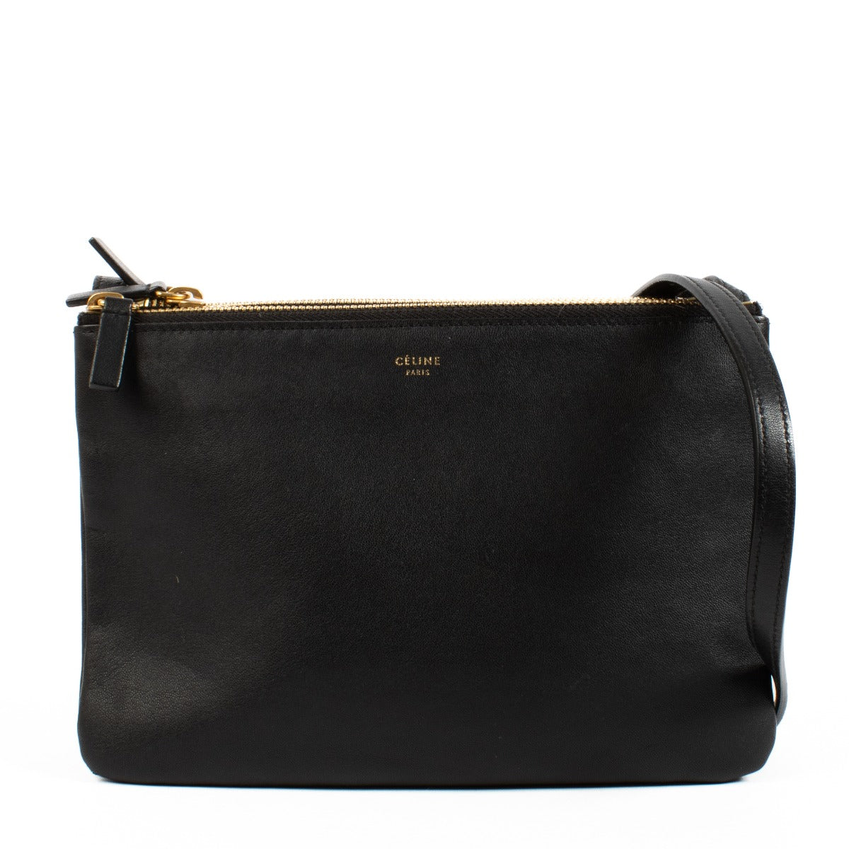 Celine Black Lambskin Trio Bag
