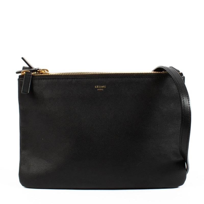 Celine Black Lambskin Trio Bag