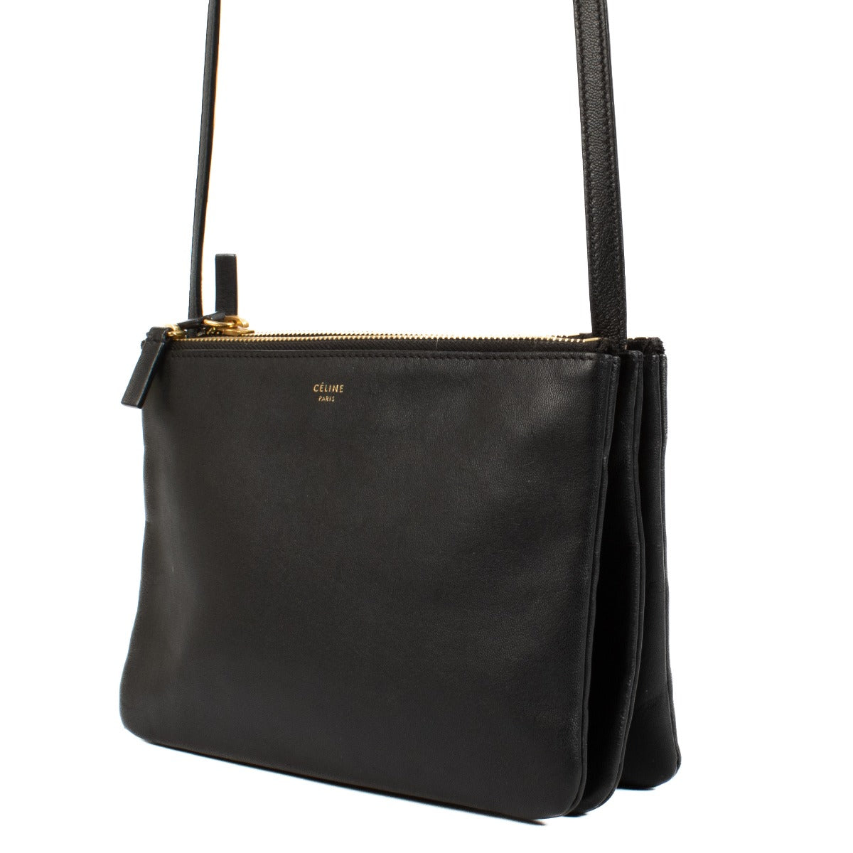 Celine Black Lambskin Trio Bag