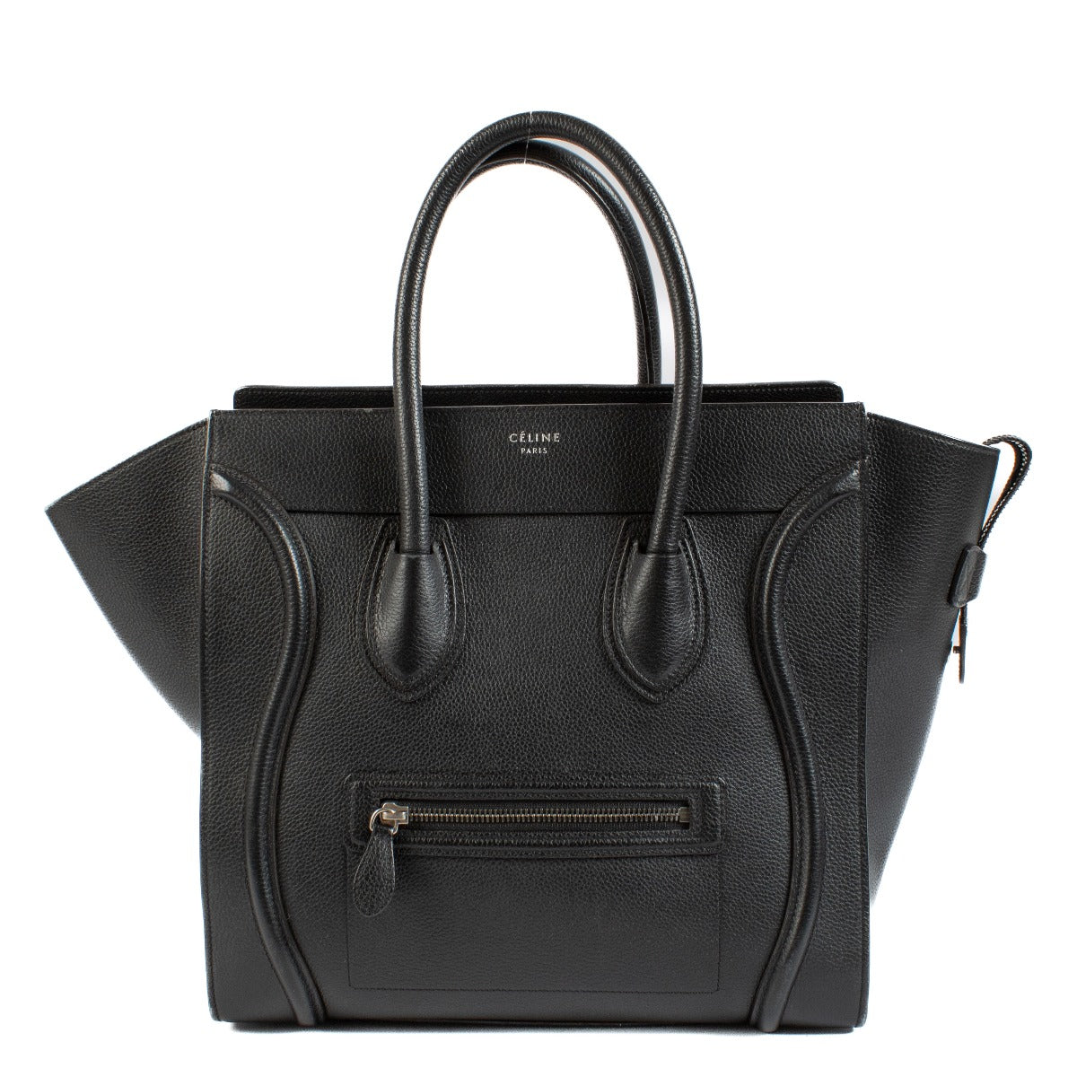 Celine Black Drummed Calfskin Mini Luggage Bag