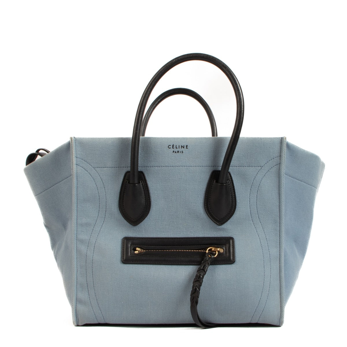 Celine Blue Jeans Canvas Medium Luggage Phantom Bag