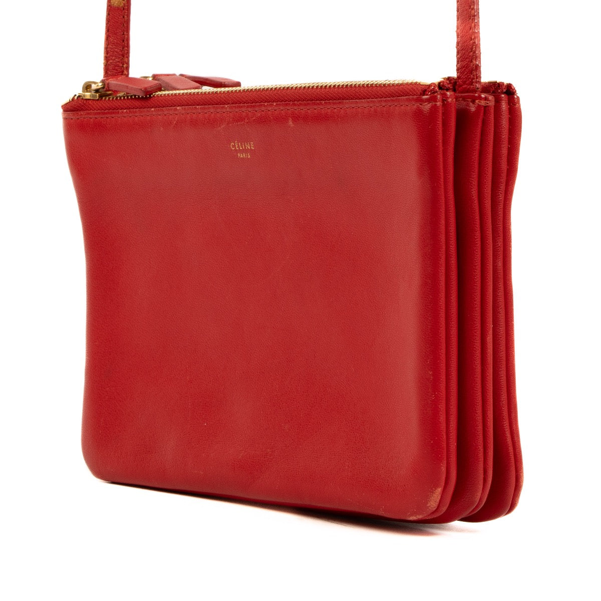Buy a 100% authentic Celine Raspberry Leather Trio Bag on LabelLov.com