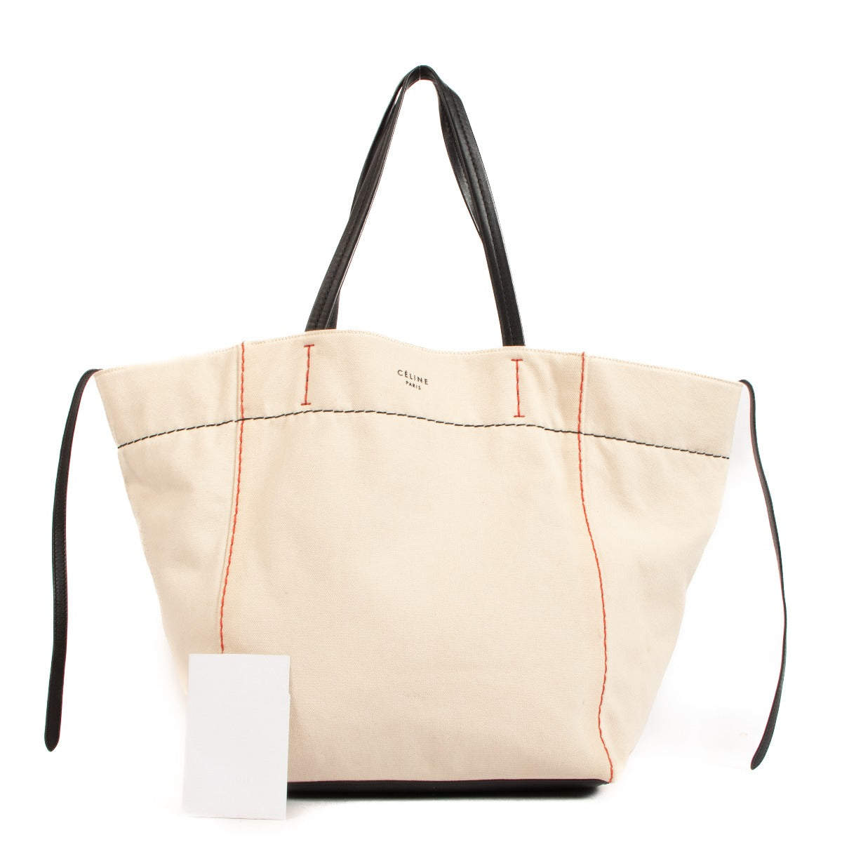 Celine Beige Canvas Phantom Cabas Tote Bag