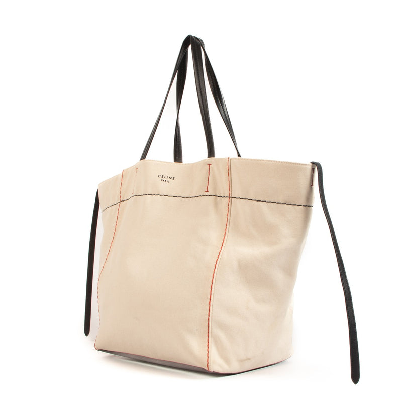 Celine Beige Canvas Phantom Cabas Tote Bag