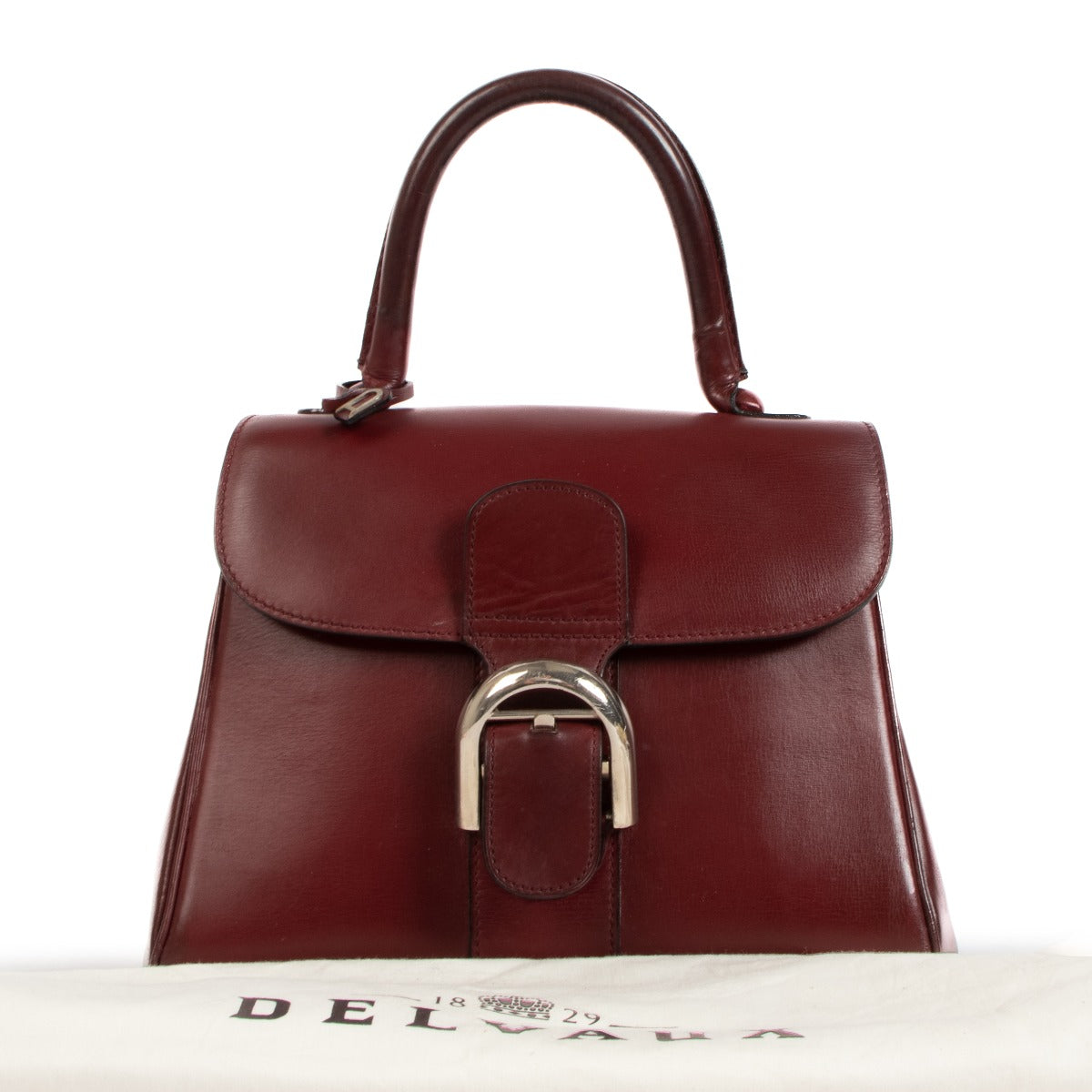 Delvaux Vintage Brillant PM Burgundy Box Calf