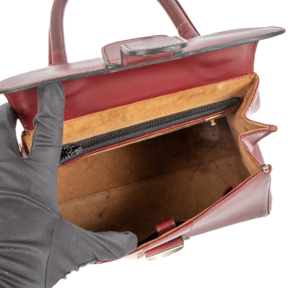 Delvaux Vintage Brillant PM Burgundy Box Calf