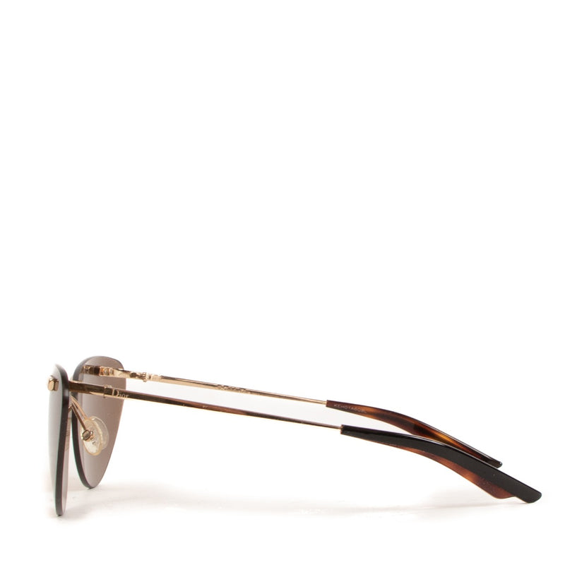 Christian Dior Brown Gold Diorette Sunglasses
