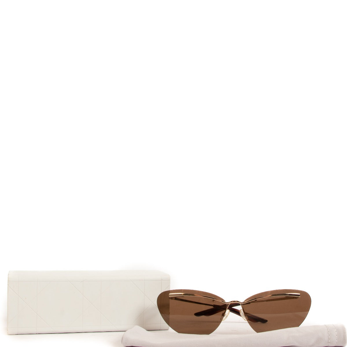 Lunettes de soleil Christian Dior Diorette marron et or