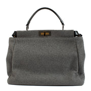 Fendi Gray Felt Large Peekaboo Bag