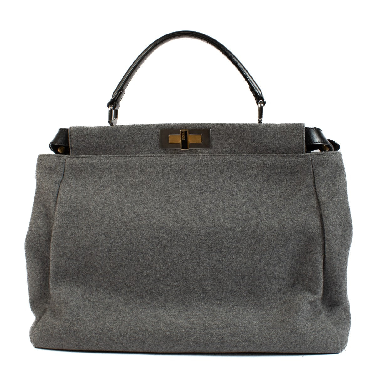 Fendi Gray Felt Large Peekaboo Bag