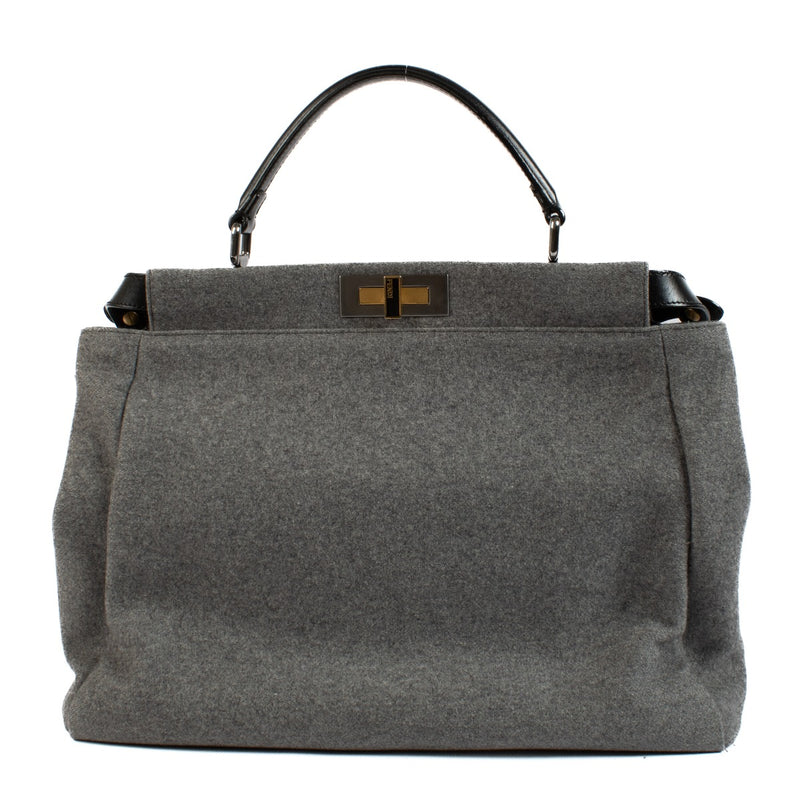 Fendi Gray Felt Large Peekaboo Bag