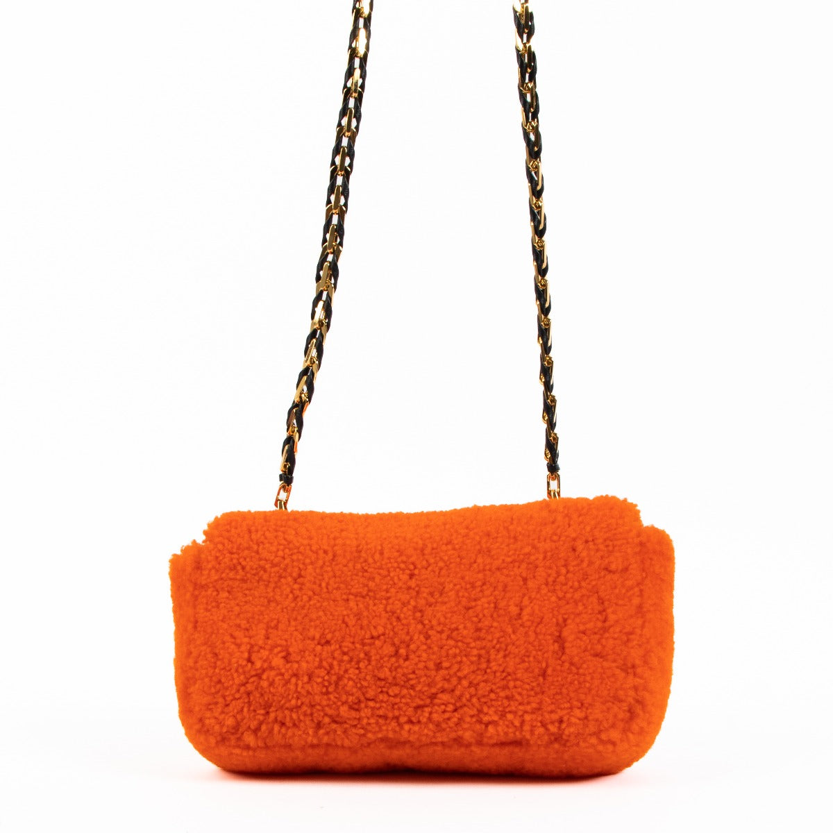 Shop an 100% authentic preloved Fendi Orange Shearling Mini Be Baguette Shoulder Bag on Labellov.com
