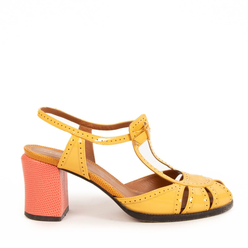 Shop a 100% authentic Fendi Yellow Patent Leather Sandals Size 36 on Labellov.com