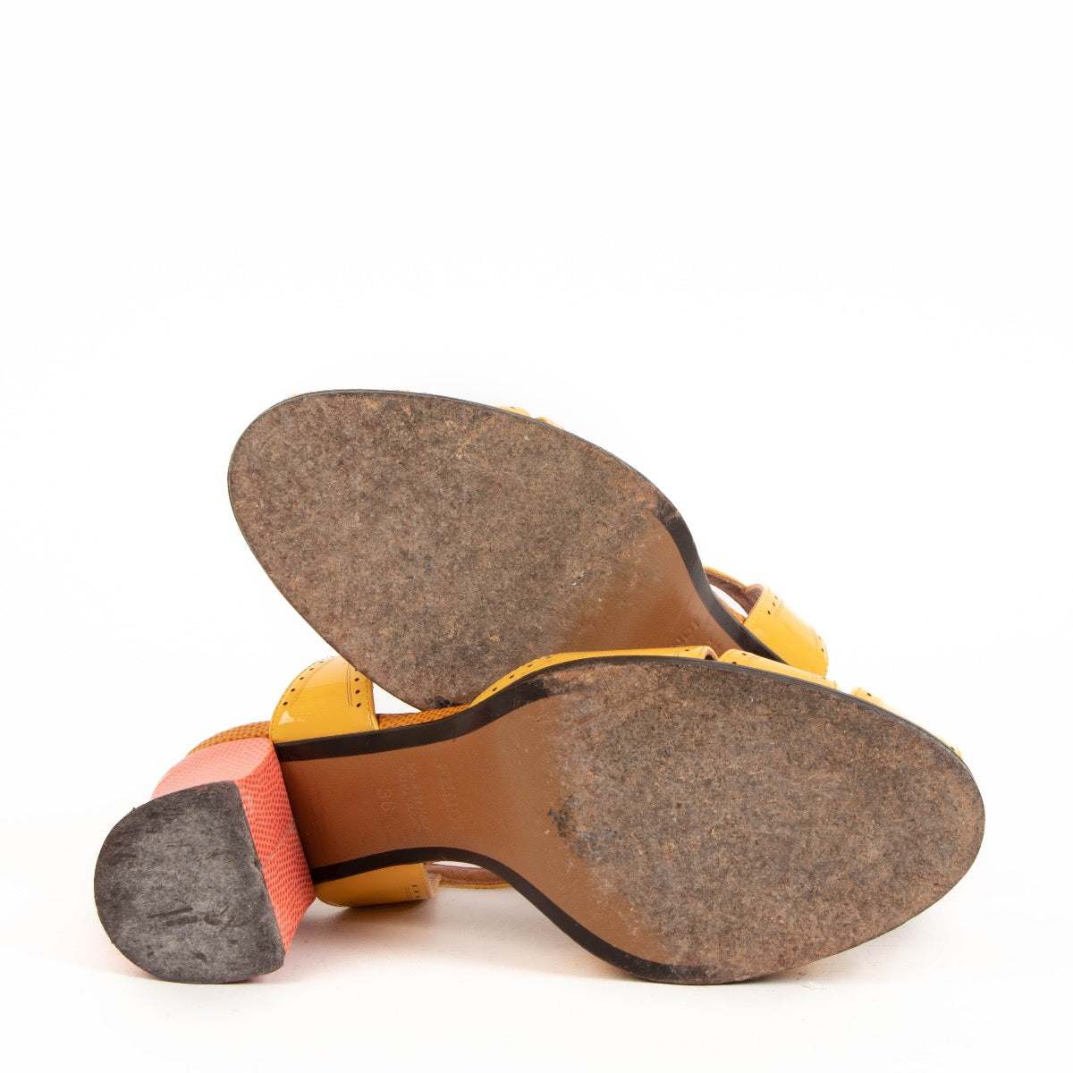 Shop a 100% authentic Fendi Yellow Patent Leather Sandals Size 36 on Labellov.com