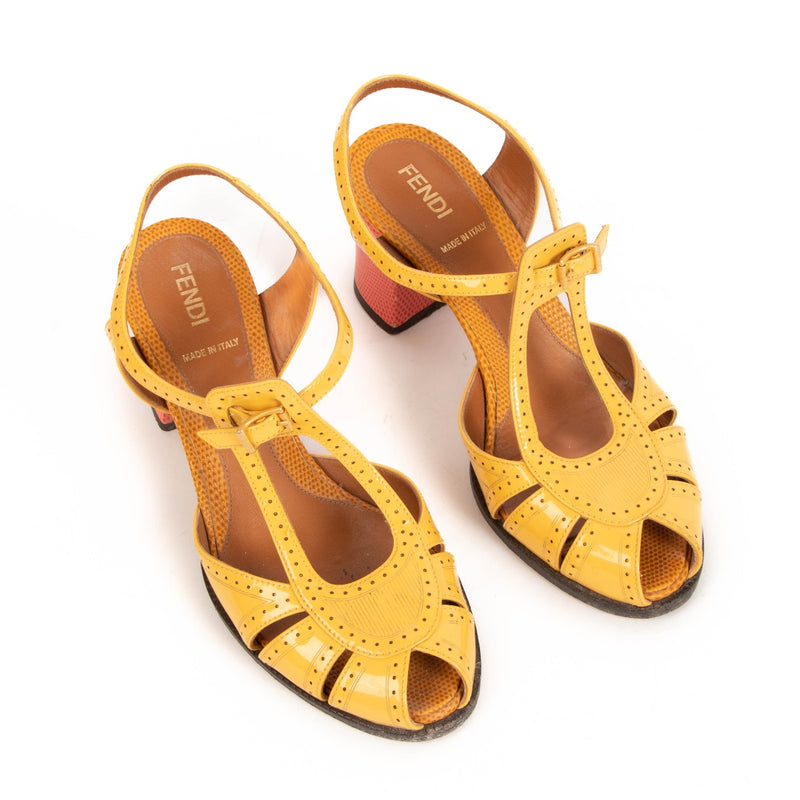 Shop a 100% authentic Fendi Yellow Patent Leather Sandals Size 36 on Labellov.com