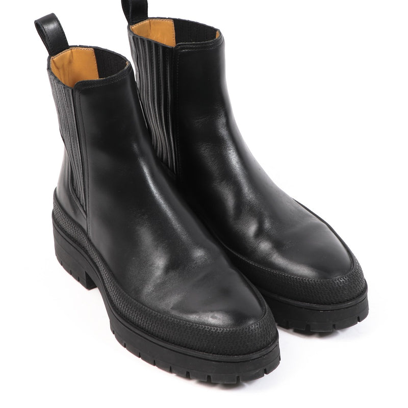 Hermès Black Leather Ankle Boots