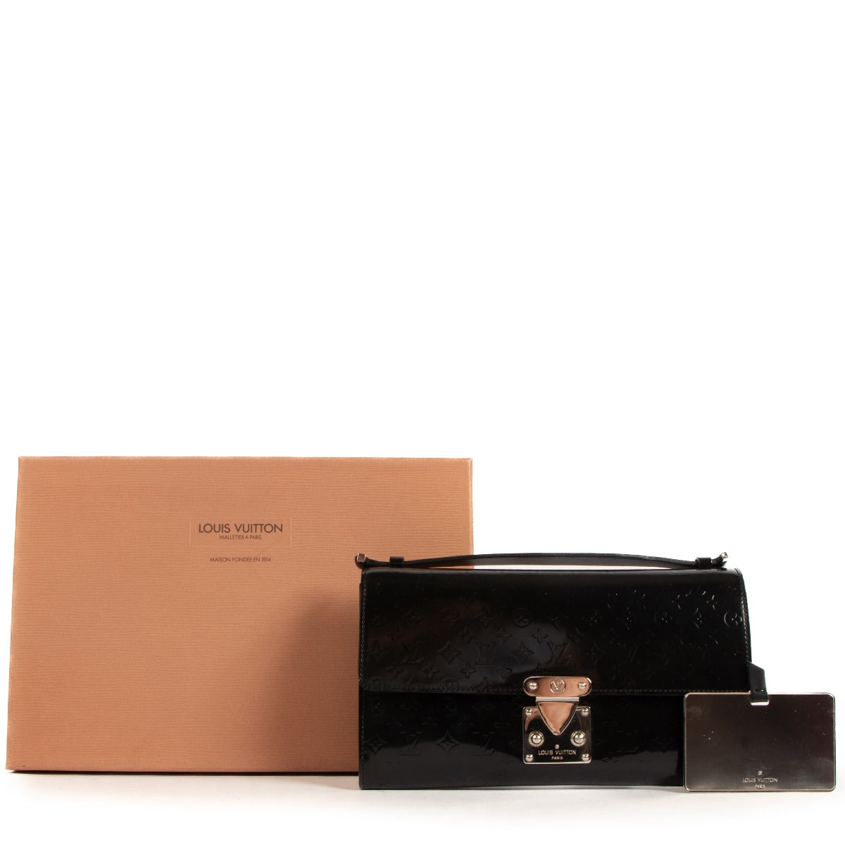 Louis Vuitton Black Monogram Glacé Anouchka PM Clutch