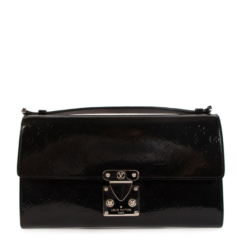 Louis Vuitton Black Monogram Glacé Anouchka PM Clutch