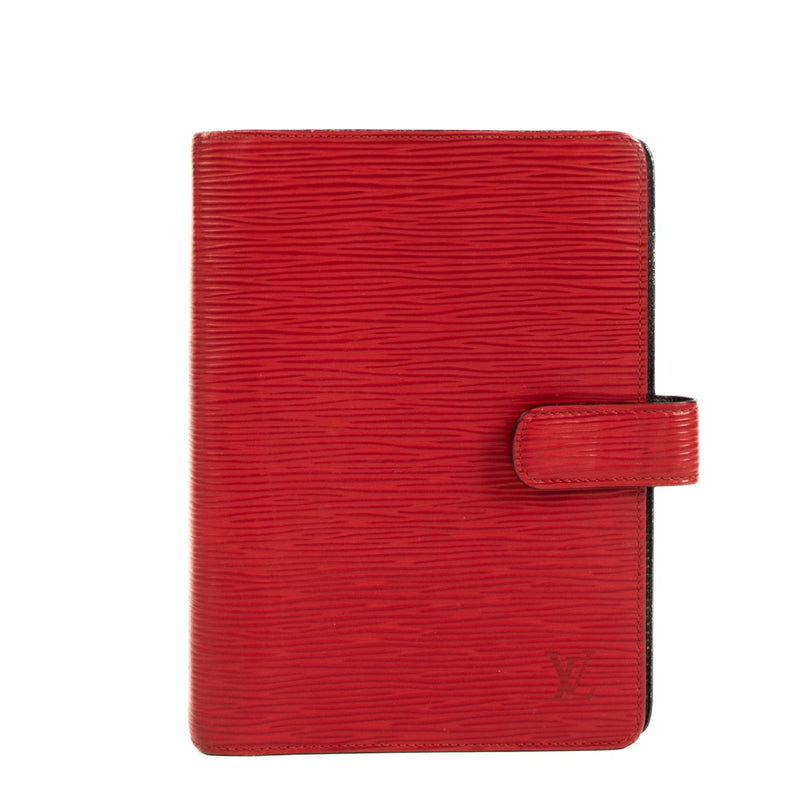 Louis Vuitton Red Epi Leather Medium Ring Agenda Cover