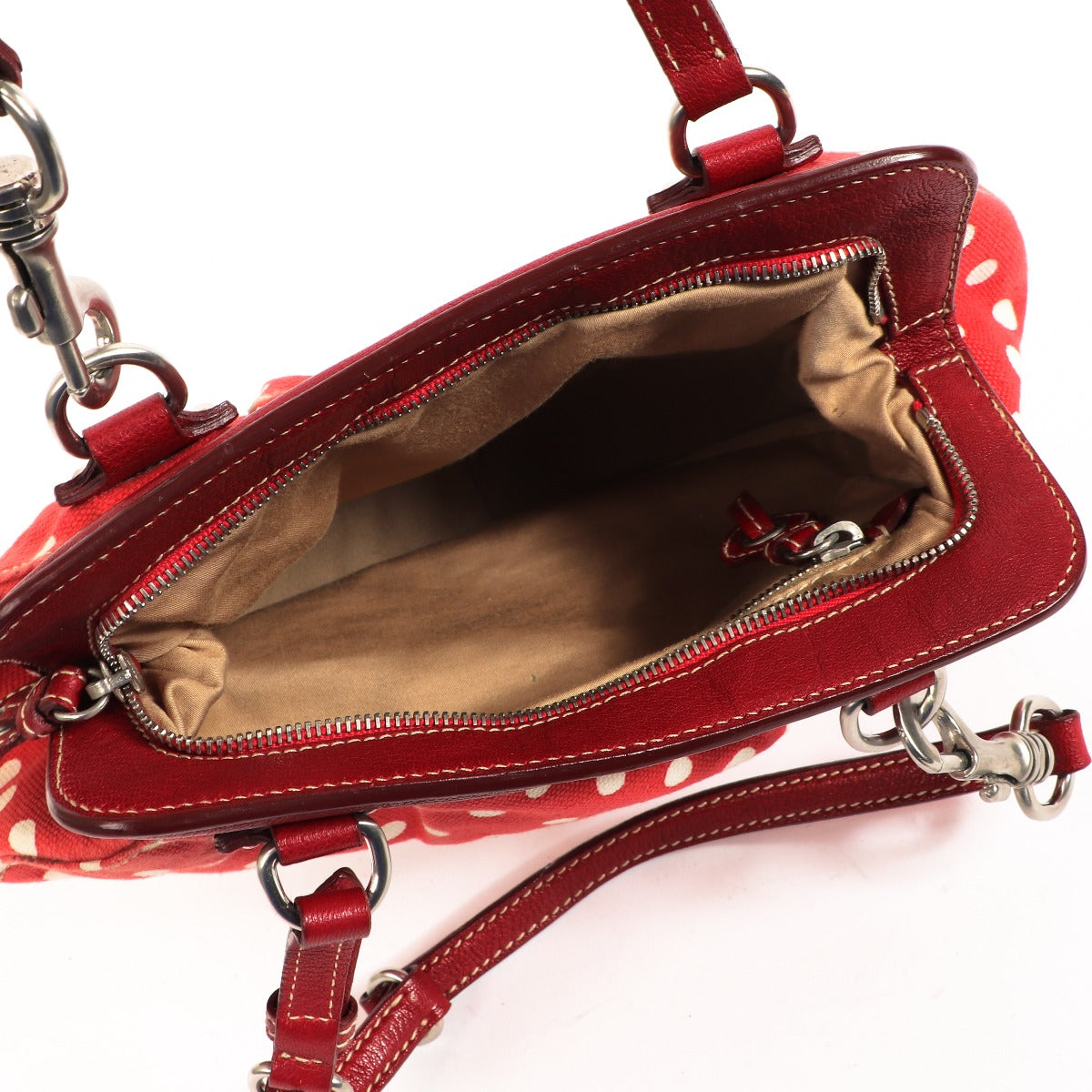 Sac bandoulière Miu Miu Papavero Latte en coton pois avec cadre