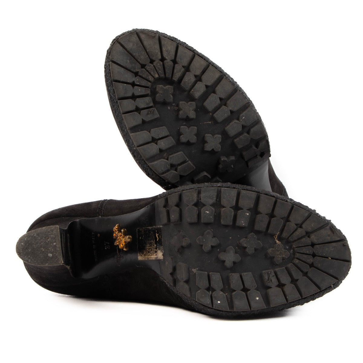 Buy a verified second-hand Prada Black Suede Boots - Size 37 in very good condition at Labellov Antwerp, Brussels, Knokke