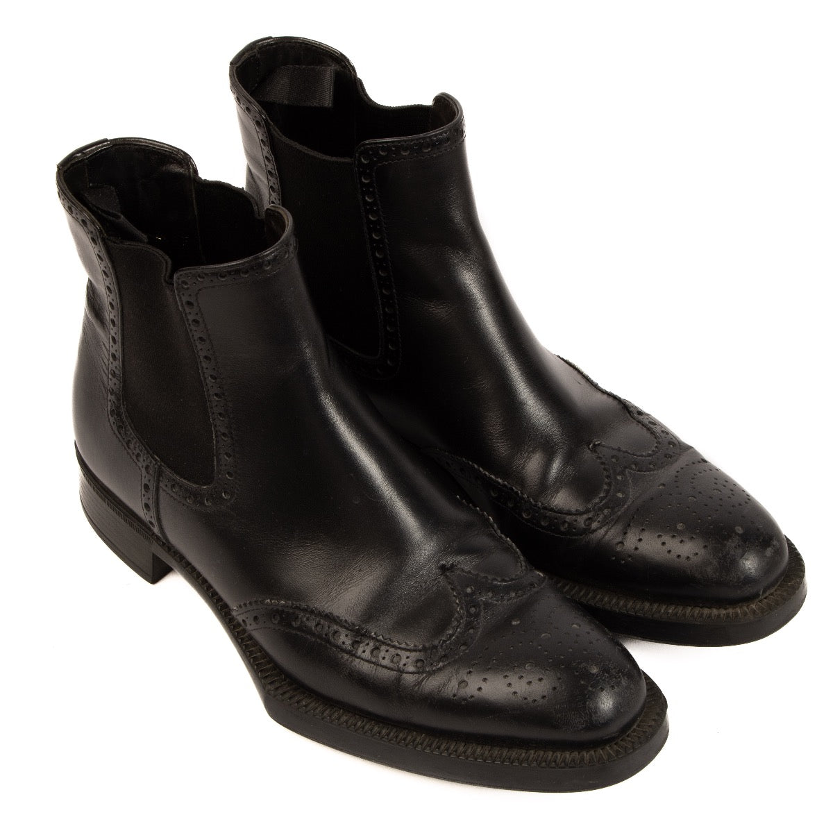 Buy 100% authentic Prada Black Ankle Chelsea Boots in Size 37 on LabelLov.com