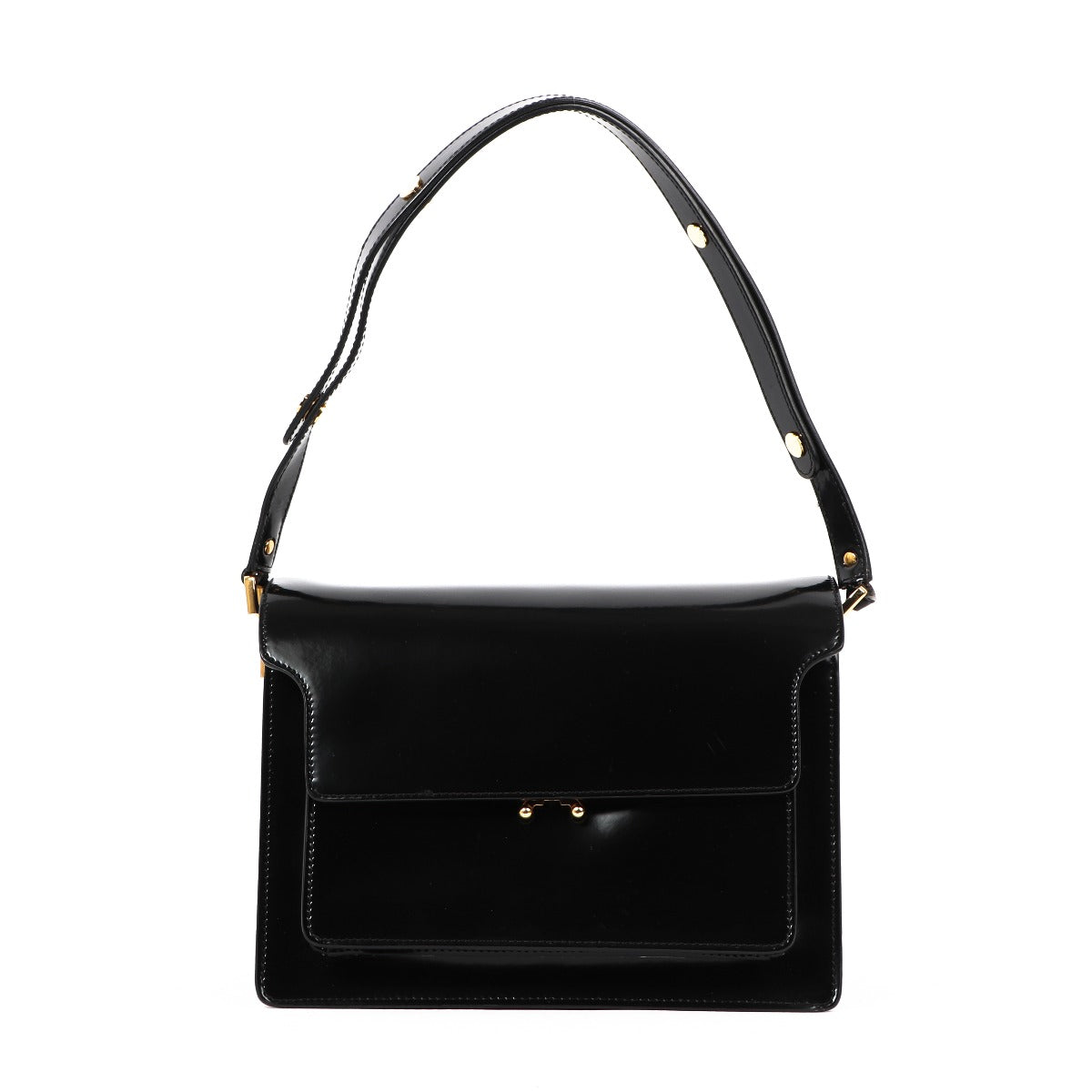 Buy an authentic second-hand Marni Black Calf Leather Trunk Shoulder Bag in good condition at Labellov in Antwerp.