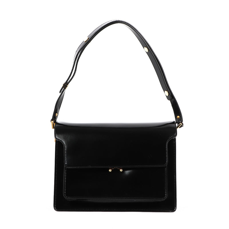 Buy an authentic second-hand Marni Black Calf Leather Trunk Shoulder Bag in good condition at Labellov in Antwerp.