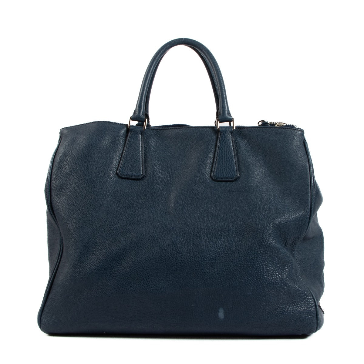 Prada Blue Vitello Daino Galleria Large Tote Bag