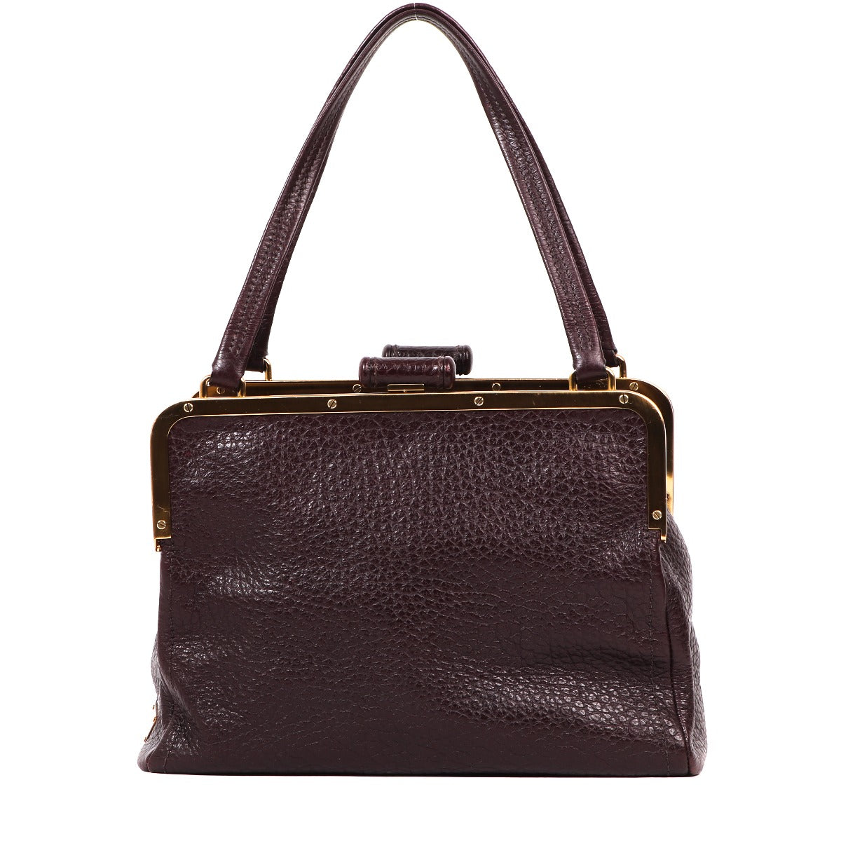 Buy an authentic second-hand Prada Burgundy Leather Shoulder Bag in very good condition at Labellov in Antwerp.