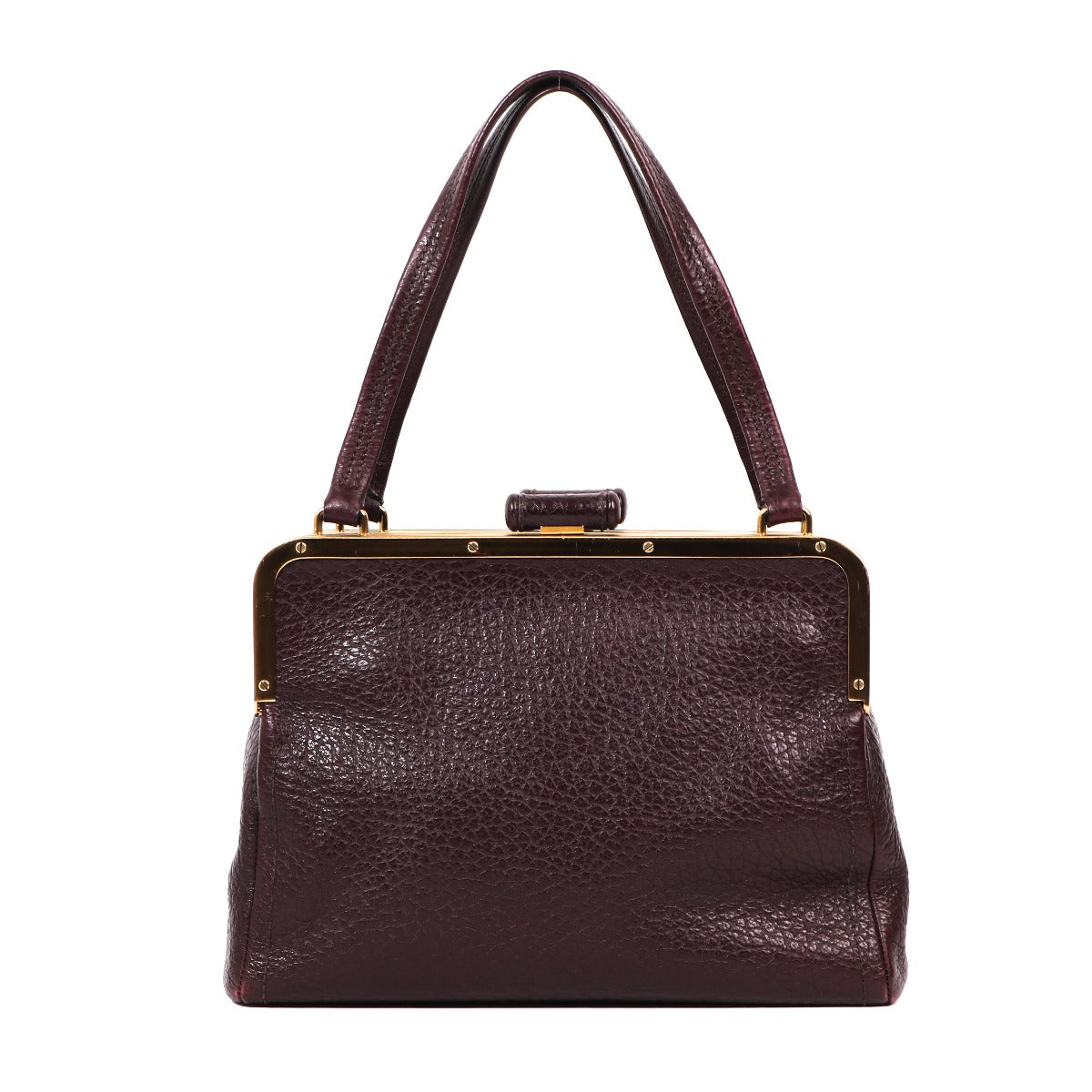 Buy an authentic second-hand Prada Burgundy Leather Shoulder Bag in very good condition at Labellov in Antwerp.
