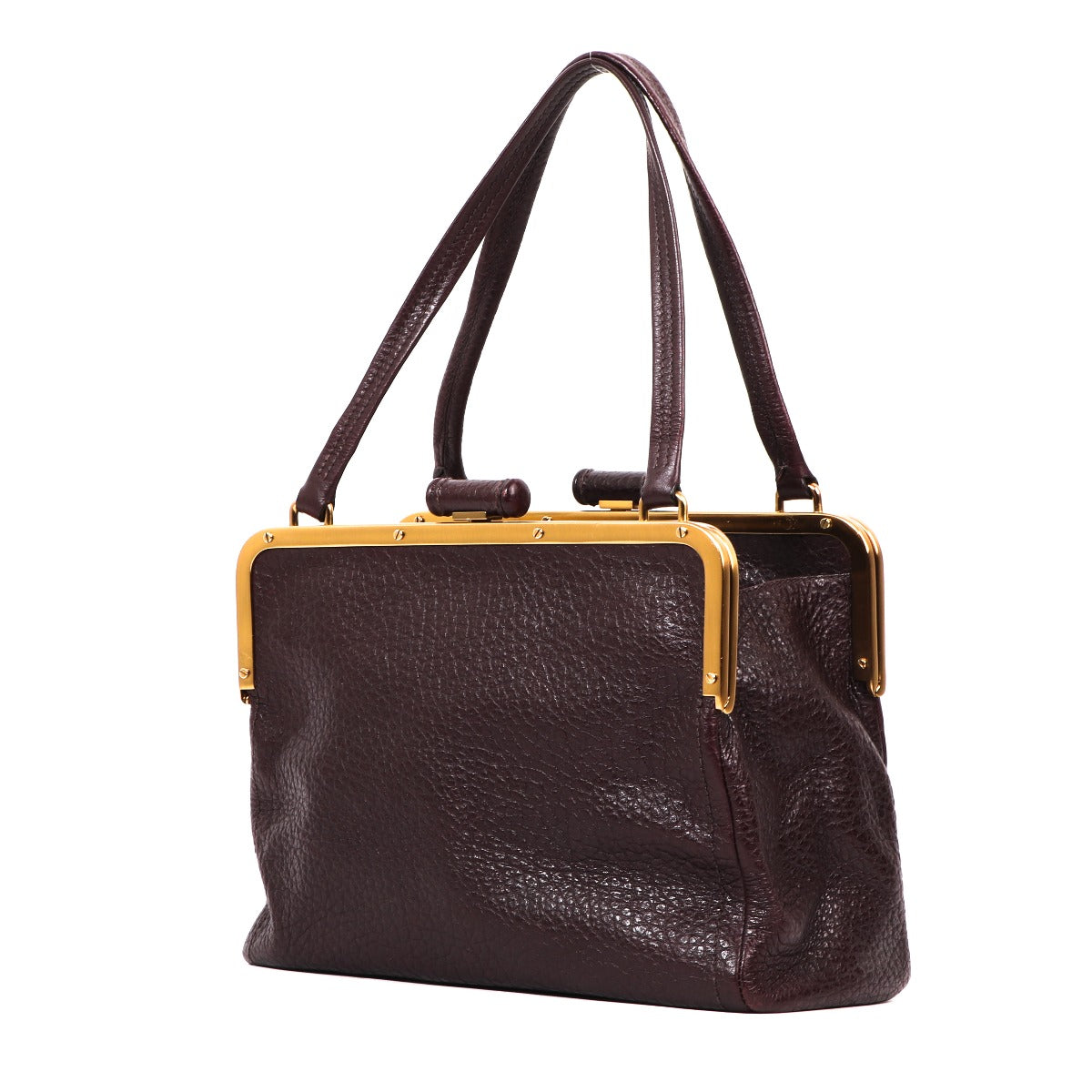 Buy an authentic second-hand Prada Burgundy Leather Shoulder Bag in very good condition at Labellov in Antwerp.