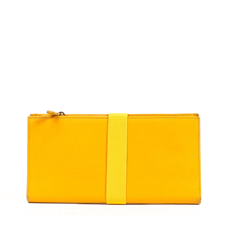 Prada Mimosa Saffiano Metal Leather Wallet