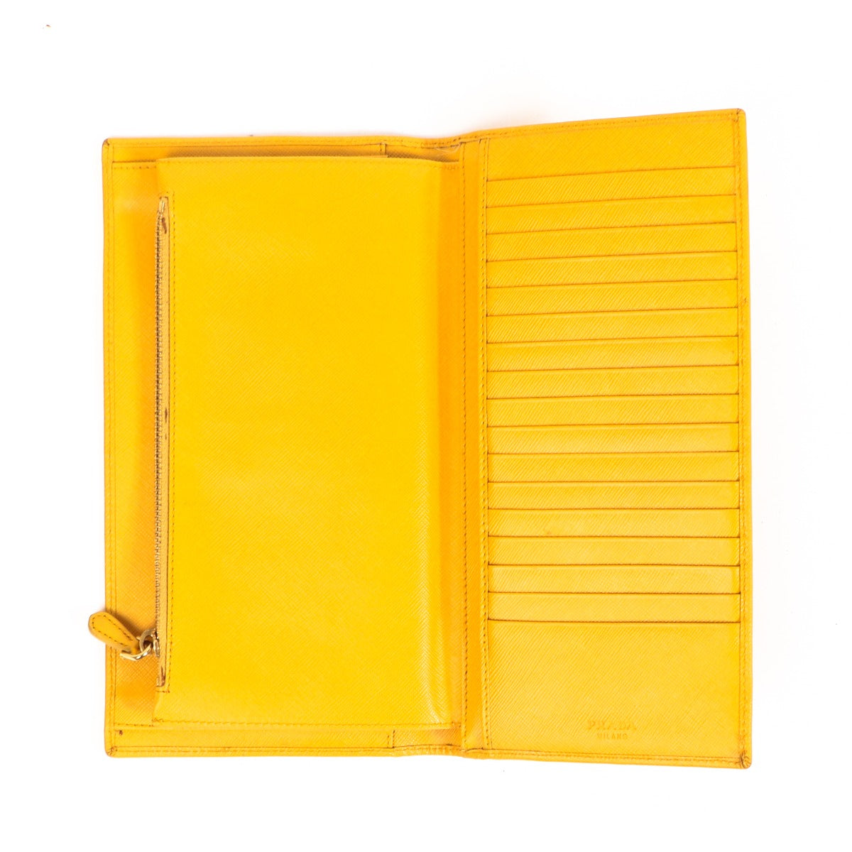 Portefeuille Prada Mimosa en cuir Saffiano métallisé