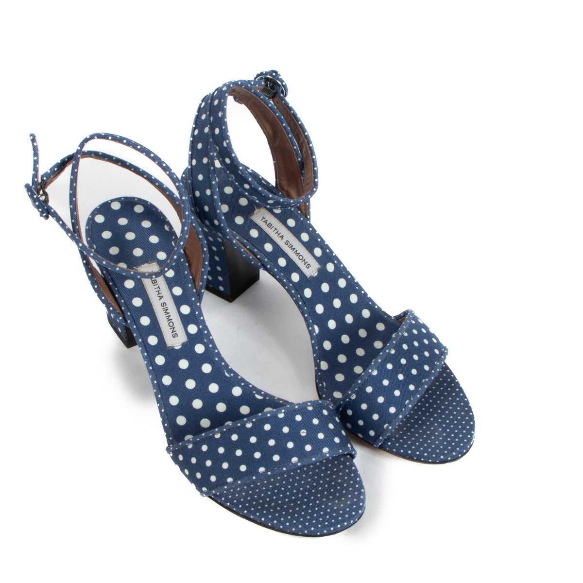 Tabitha Simmons Blue Polka Dots Sandals