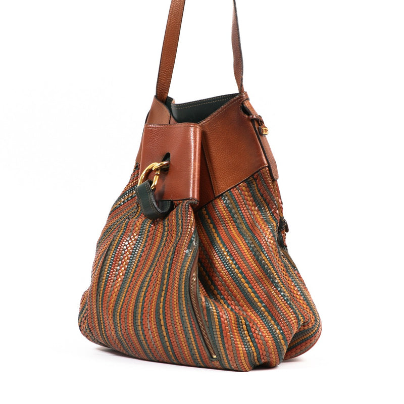 Delvaux Camel Toile de Cuir Faust Bag