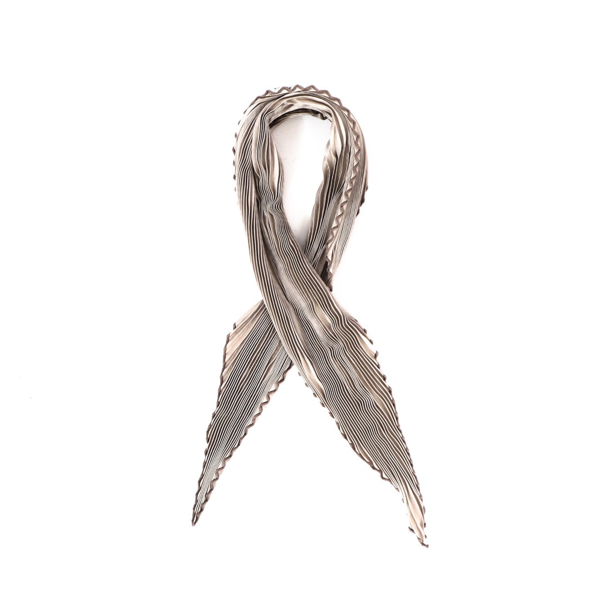 Buy an authentic second hand Hermès Grey Silk Plissé Scarf in very good condition at Labellov