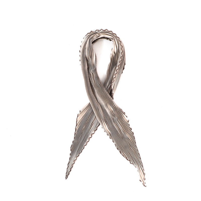 Buy an authentic second hand Hermès Grey Silk Plissé Scarf in very good condition at Labellov