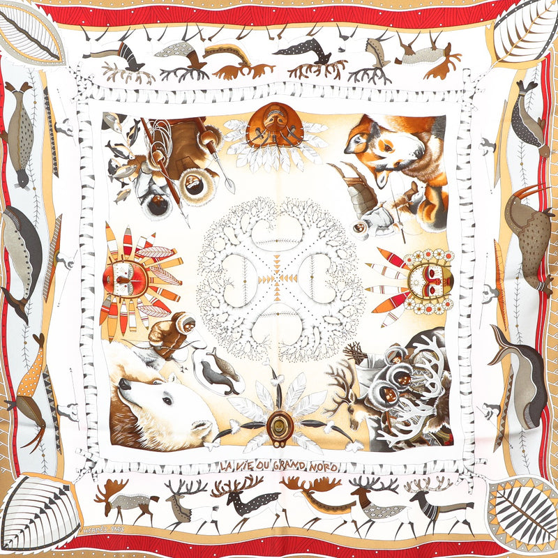 Hermès La Vie Du Grand Nord Silk Carré 90