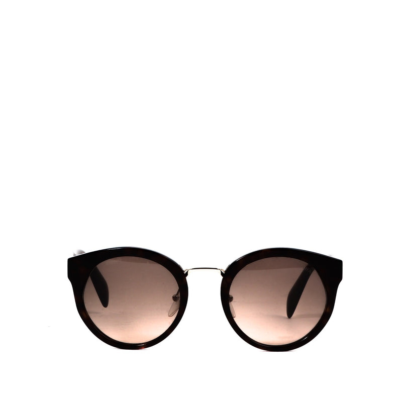 Buy an authentic pair of second hand Prada Round Brown Sunglasses in very good condition at Labellov