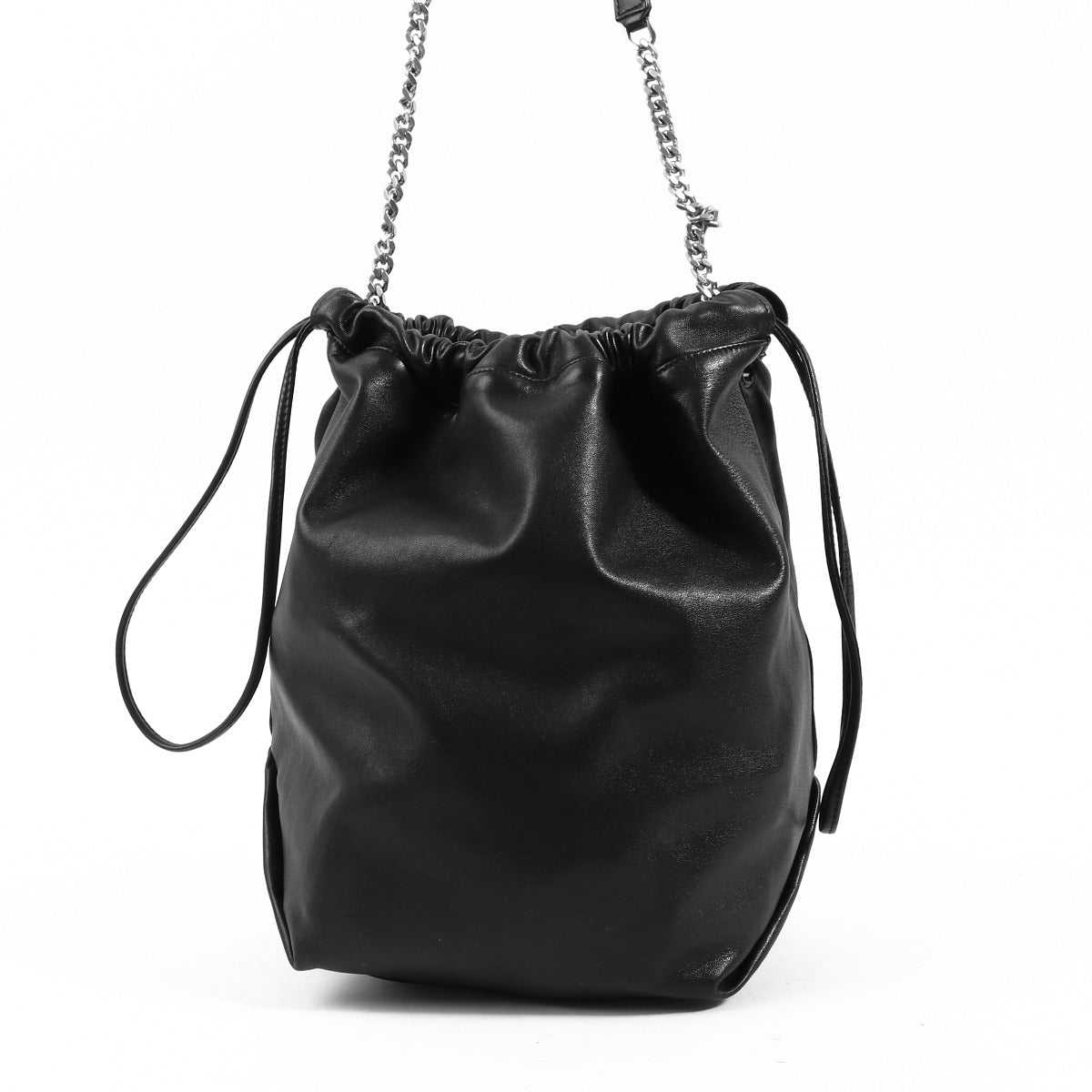 Buy an authentic second-hand Saint Laurent Black Lambskin Bucket Shoulder Bag in very good condition at Labellov in Antwerp.
